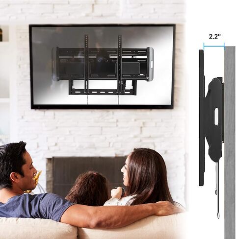 Pyle Home Universal Fixed TV Wall Mount - Slim Quick Install VESA Mounting Bracket for TV Monitor, Mounts 37 to 55 Inch HDTV, LED, LCD, Plasma, Flat, Ultrawide Smart Television Up to 77 LB PSW661LF1 in Saudi Arabia