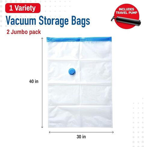 حقائب تخزين فاخرة قابلة للطي للسفر من Spacesaver مع قفل بسحاب مزدوج وصمام توربو ثلاثي الختم، احصل على مساحة تخزين أكبر بنسبة 80% - حقائب موفرة للمساحة للسفر - حقائب ضغط للسفر (عبوة من 8 قطع للسفر) in Kuwait