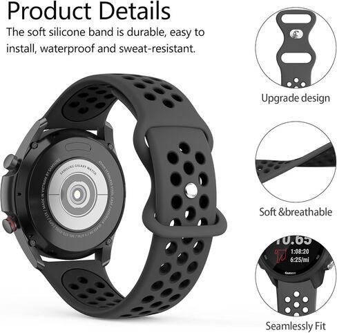 Vanjua Breathable Band for Amazfit Bip 5 Bands, Amazfit GTR 4 / GTR 3 Pro / GTR 3 / GTR 2e / GTR 2 / GTR 47mm Smart Watch, 22mm Quick Release Soft Silicone Replacement Wristband Sport Strap Compatible with Amazfit Bip 5 Band / Amazfit GTR 4 / GTR 3 Bands  in Kuwait