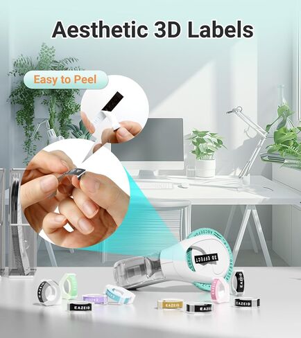 Embossing Label Maker Machine with-Tape, Retro Embossed Label Maker Handheld, Vintage Emboss Labeler with 10 Rolls Macaroon Embossing Label Tapes for Home Kitchen Office School Kids in Kuwait