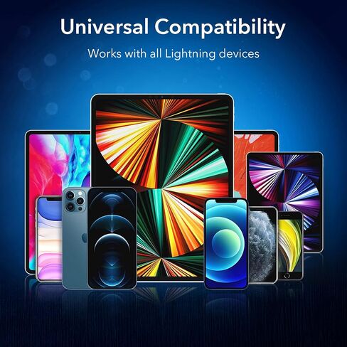 كابل ESR USB-C إلى Lightning، (3 أمتار، معتمد من MFi)، كابل شحن سريع PD لأجهزة iPhone 13/13 mini/13 Pro/13 Pro Max/12/12 mini/12 Pro/12 Pro Max/SE 2022/ 11/XR/XS Max/XS/X/8، نايلون مجدول، أسود in Kuwait