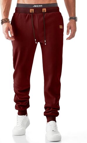 JMIERR Men's Sweatpants with Zipper Pockets Fleece Tapered Joggers Drawstring Waist Athletic Gym Running Workout Track Pants in Saudi Arabia