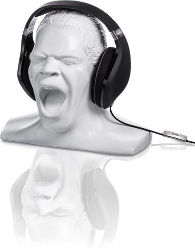 Scream Unlimited Headphone Stand in the Shape of the Legendary Head - Optimal Storage of Larger Over/On-Ear Headphones Handmade - White in Saudi Arabia
