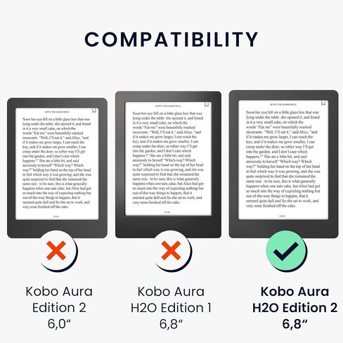 غطاء kwmobile متوافق مع Kobo Aura H2O Edition 2 - حافظة للقارئ الإلكتروني - حافظة قلابة من القماش بمظهر الدنيم - بيج in Saudi Arabia