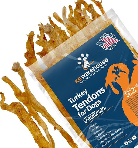 USA Turkey Tendons for Dogs - Tasty Turkey Tendon Jerky Treats for Dogs All Natural Dog Treats & Dog Snacks for Small Dogs - Ideal Puppy Teething Chews Dog Turkey Tendons 8oz in Saudi Arabia
