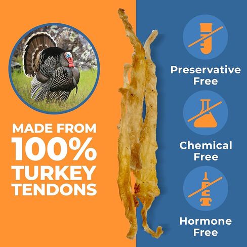 USA Turkey Tendons for Dogs - Tasty Turkey Tendon Jerky Treats for Dogs All Natural Dog Treats & Dog Snacks for Small Dogs - Ideal Puppy Teething Chews Dog Turkey Tendons 8oz in Saudi Arabia