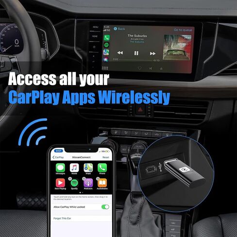 Mini Wireless Carplay Adapter for Apple, Newest Stable Wireless carplay Adapter Smallest Fast Convert Factory Wired to Wireless CarPlay Dongle Cars for iOS in Saudi Arabia