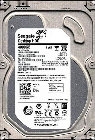 Seagate ST4000DM000 P/N: 1F2168-501 F/W: CC54 SU S30 Desktop HDD 4 تيرابايت (متجدد) in Saudi Arabia