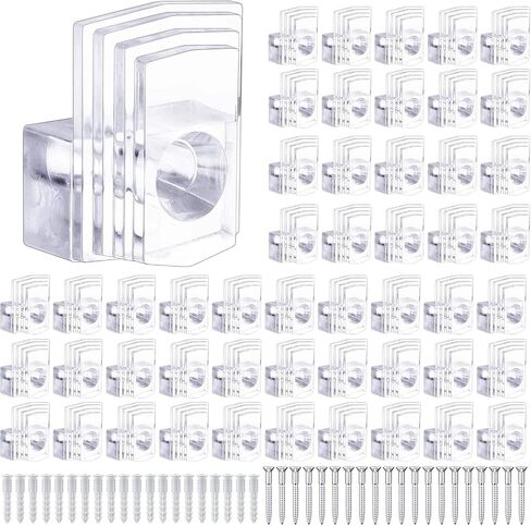 Mirror Holder Clips 1/8 in Clear Plastic Mirror Holders Mirror Mounting Clips Mirror Hanging Hardware Clips for Wall Frameless Mirror Glass Mirrors Retainer Clips with Screws Kit (20 Pack) in Saudi Arabia