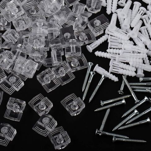 Mirror Holder Clips 1/8 in Clear Plastic Mirror Holders Mirror Mounting Clips Mirror Hanging Hardware Clips for Wall Frameless Mirror Glass Mirrors Retainer Clips with Screws Kit (20 Pack) in Saudi Arabia