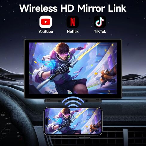 شاشة Apple Carplay المحمولة للسيارة، 9 بوصة Apple Carplay & Android Auto، كاميرا داش 4K، كاميرا احتياطية عالية الدقة، بلوتوث، ملاحة GPS، FM، AUX، Siri، وصلة مرآة in Saudi Arabia