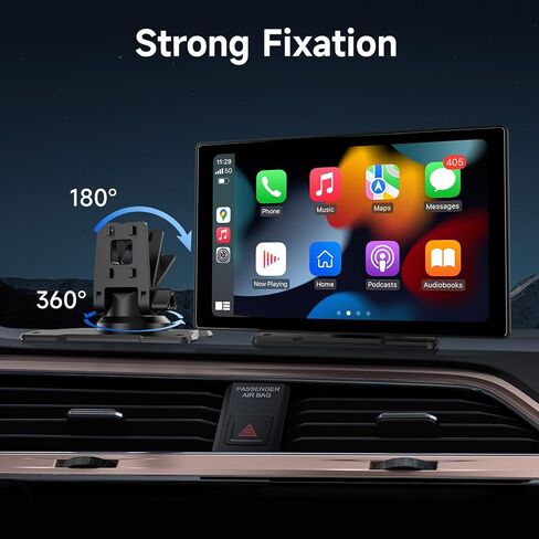 شاشة Apple Carplay المحمولة للسيارة، 9 بوصة Apple Carplay & Android Auto، كاميرا داش 4K، كاميرا احتياطية عالية الدقة، بلوتوث، ملاحة GPS، FM، AUX، Siri، وصلة مرآة in Kuwait