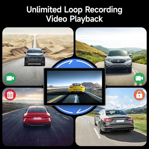 شاشة Apple Carplay المحمولة للسيارة، 9 بوصة Apple Carplay & Android Auto، كاميرا داش 4K، كاميرا احتياطية عالية الدقة، بلوتوث، ملاحة GPS، FM، AUX، Siri، وصلة مرآة in Kuwait