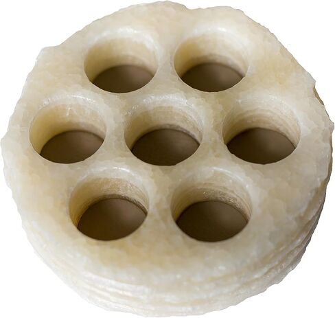 Chiseled Round Essential Oil Holder Case - 100% Hand Carved Onyx Stone - 7 Slots for 15ml Bottles - Decorative Storage and Display (Gray Marble) in Saudi Arabia