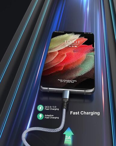 كابل USB C 3.1 الجيل 2، كابل فيديو USB C إلى USB C 3FT 4K للعرض/الشاشة، كابل شحن سريع 10 جيجابت في الثانية 100 وات PD لهواتف iPhone 15/15Plus/15Pro/Max وMacBook وiPad Pro وSamsung وPixel والكمبيوتر المحمول in Kuwait