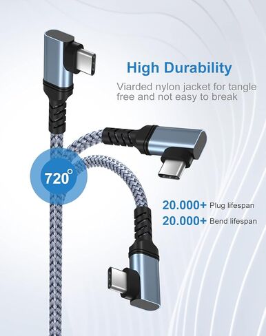 كابل USB C 3.1 الجيل 2، كابل فيديو USB C إلى USB C 3FT 4K للعرض/الشاشة، كابل شحن سريع 10 جيجابت في الثانية 100 وات PD لهواتف iPhone 15/15Plus/15Pro/Max وMacBook وiPad Pro وSamsung وPixel والكمبيوتر المحمول in Kuwait