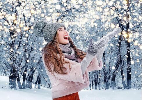 Winter Scene Backdrop for Photography 7x5FT Glitter White Snow Forest Wonderland Landscape Background for Family Christmas Party Decoration Xmas Holiday Portrait Photo Studio Props (84x60 inch) in Saudi Arabia