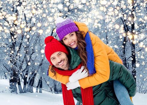 Winter Scene Backdrop for Photography 7x5FT Glitter White Snow Forest Wonderland Landscape Background for Family Christmas Party Decoration Xmas Holiday Portrait Photo Studio Props (84x60 inch) in Saudi Arabia