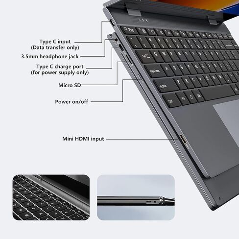تغيير شاشة Lapdock المحمولة مع لوحة المفاتيح وشاشة اللمس مثل الكمبيوتر المحمول|متوافق مع Samsung Dex وSteam Deck وNintendo Switch وWindows وMac وChromebook|بطارية 10800 مللي أمبير|شاشة 1080P HDR IPS مقاس 14 بوصة in Kuwait