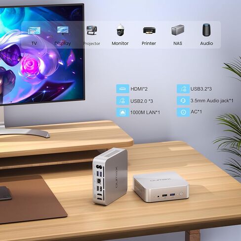 كمبيوتر صغير، Intel 12th N100 (يصل إلى 3.4 جيجا هرتز)، 16 جيجا+500 جيجا، يدعم Dual1000M LAN، كمبيوتر مكتبي صغير 4K Dual HDMI، Wifi5/BT5.0/USB3.2، مزود طاقة مدمج 45 وات، كمبيوتر مكتبي صغير in Saudi Arabia