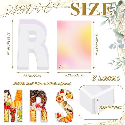 3 Sets 11.81" Charcuterie Letters Fillable Cardboard Letter Boxes Display Form Trays for Food Treats for Happy Birthday Party Watching the Football Game Wedding Father's Day Decoration(DAD) in Kuwait