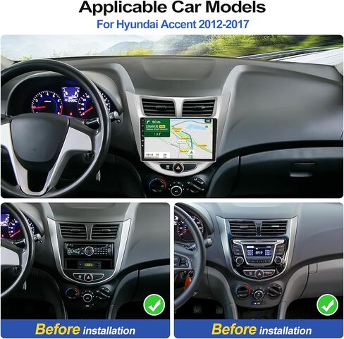 2G+64G Android 13 Car Stereo for Hyundai Accent 2012-2017 with Wireless Carplay Android Auto 9" Touchscreen Car Radio with GPS Navigation HiFi WiFi Bluetooth FM/RDS Radio AHD Backup Camera Head Unit in Saudi Arabia
