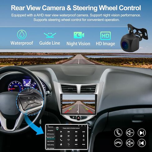 2G+64G Android 13 Car Stereo for Hyundai Accent 2012-2017 with Wireless Carplay Android Auto 9" Touchscreen Car Radio with GPS Navigation HiFi WiFi Bluetooth FM/RDS Radio AHD Backup Camera Head Unit in Saudi Arabia