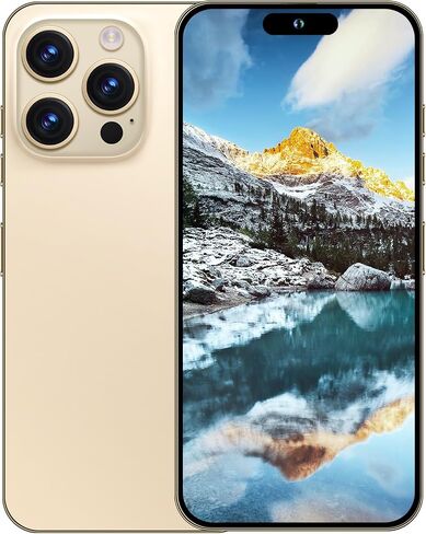 A15 promax Unlocked Cell Phones2024 Android 13 Smartphone with Snapdragon 8cen2 Processor|8GB+256GB|8-Core 6.8" HD Screen 24MP+50MP|Camera 6800 mAh Long Battery with 5G Dual SIM(Golden) in Saudi Arabia