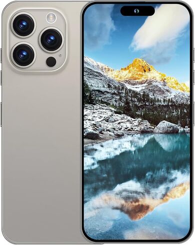 A15 promax Unlocked Cell Phones2024 Android 13 Smartphone with Snapdragon 8cen2 Processor|8GB+256GB|8-Core 6.8" HD Screen 24MP+50MP|Camera 6800 mAh Long Battery with 5G Dual SIM(Golden) in Saudi Arabia