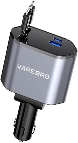 New 2024 Retractable Car Charger, 4 in 1 Super Fast Car Phone Charger 120 W, 2 Retractable Cables and USB Car Charger,Compatible with iPhone 15/14/13/12/11,Galaxy,Pixel in Saudi Arabia