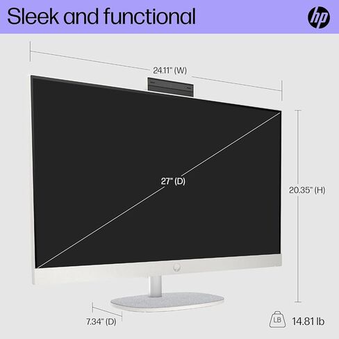 كمبيوتر مكتبي HP 27 بوصة الكل في واحد، ترخيص Microsoft Office مدى الحياة، Intel الجيل الثالث عشر i7-1355U، شاشة FHD، ذاكرة وصول عشوائي 64 جيجابايت، 4 تيرابايت SSD، Intel Iris Xe Graphics، لوحة مفاتيح وماوس لاسلكي، Windows 11 Pro، 32 جيجابايت UFD in Saudi Arabia