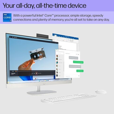 HP All-in-One Desktop Computer 27 inch, Intel 13th Gen Core i7-1355U, 64 GB RAM, 4 TB SSD, FHD, Intel Iris Xe Graphics, Wireless KB, MS Office Pro 2024 Lifetime License & Win 11 Pro & Patented Mouse in Saudi Arabia