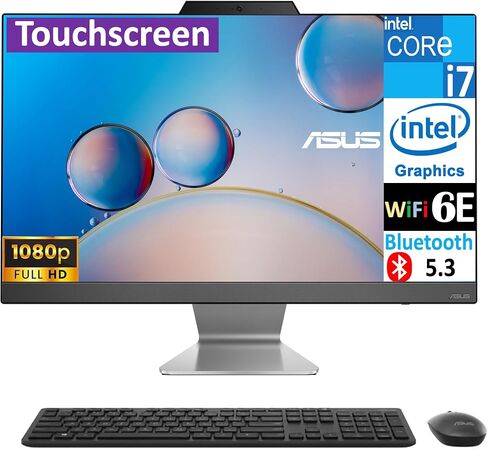 شاشة ASUS A3402 Business الكل في واحد مقاس 23.8 بوصة تعمل باللمس LCD FHD (Intel Core 7 150U، 16 جيجابايت DDR5، 1 تيرابايت PCIe SSD، Intel Graphics، WiFi 6E، كاميرا ويب، بلوتوث 5.3، Win 11 Pro) مع حقيبة ظهر مميزة in Saudi Arabia