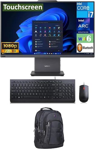Lenovo ThinkCentre Neo 50a Gen 5 School & Business All-in-One 27" Touchscreen IPS FHD Display (Intel i7-13620H, 16GB DDR5, 2TB PCIe SSD, Intel Arc, WiFi 6, Webcam, Win 11 Pro) w/Premium Backpack in Saudi Arabia