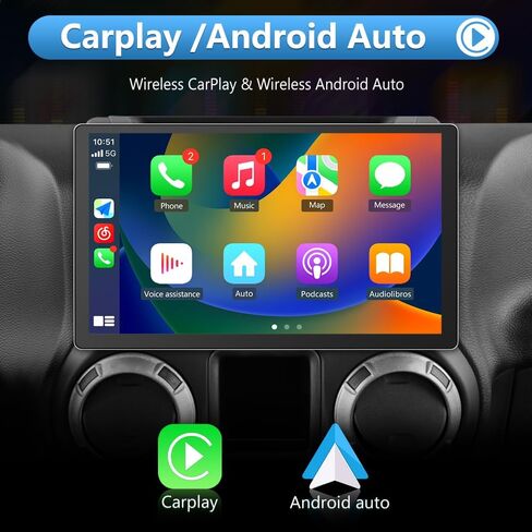 Android 12 Car Radio Stereo Compatible for Jeep Wrangler JK Gand Cherokee Dodge Ram 1500 with Wireless CarPlay Android Auto,GPS/FM/WiFi/USB in Saudi Arabia