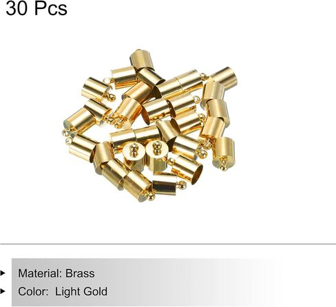 MECCANIXITY 30Pcs Cord End Caps 14mm End Cap Barrel Beads Kumihimo 10mm Dia End Caps Brass for Leather Cord, Tassels, Jewelry Making, Copper Tone in Saudi Arabia