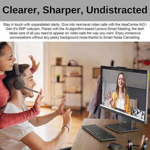 Lenovo IdeaCentre I Gen 9 Newest Business All-in-One, 27" QHD 100Hz Touchscreen, i7-13620H, 64GB DDR5 RAM, 2TB SSD, Wireless KB & Mouse, Wireless Charging Base, W11 Pro, with Harman Audio Speakers in Saudi Arabia