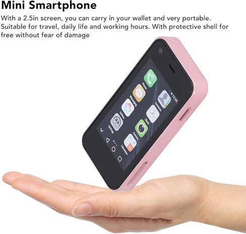 Sudroid Mini Smartphone, World's Smallest Cell Phone, 2.5 Inch, Quad Core, 1GB 8GB, 5MP Dual SIM, HD Unlocked 3G Mobile Phone with Protective Shell () in Saudi Arabia