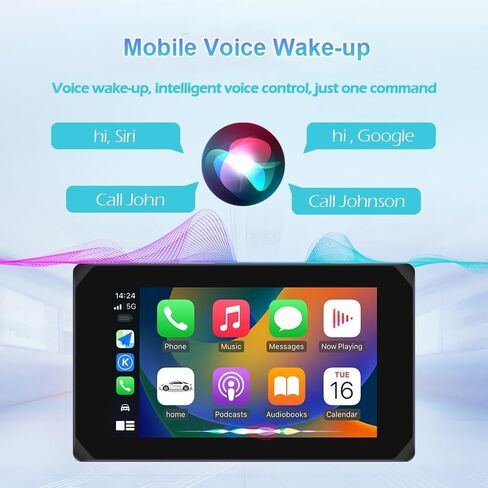 شاشة VSYSTO 5 بوصة تعمل باللمس مقاومة للماء، Carplay لاسلكي وAndroid Auto، شاشة WiFi للدراجات النارية Carplay HD 1080P كاميرا أمامية وخلفية Motobike Dash Cam، أجهزة استشعار ضغط الإطارات، ملاحة GPS (5 بوصة) in Kuwait