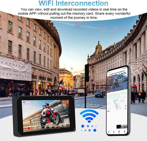 شاشة VSYSTO 5 بوصة تعمل باللمس مقاومة للماء، Carplay لاسلكي وAndroid Auto، شاشة WiFi للدراجات النارية Carplay HD 1080P كاميرا أمامية وخلفية Motobike Dash Cam، أجهزة استشعار ضغط الإطارات، ملاحة GPS (5 بوصة) in Kuwait