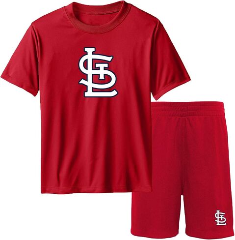 Outerstuff MLB Youth 8-20 Team Color Performance Primary Logo T-Shirt & Shorts Set (X-Large (18-20), Detroit Tigers Navy) in Saudi Arabia
