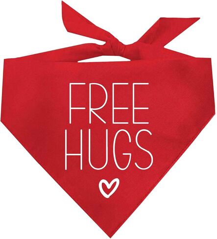Free Hugs Valentine's Day Dog Bandana (Red, OS 379) in Saudi Arabia