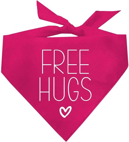 Free Hugs Valentine's Day Dog Bandana (Red, OS 379) in Saudi Arabia