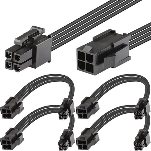 ATX 4 Pin CPU Power Cable, 4Pin CPU Male to Female Extension Cable for Desktop Computer Power Supply (2 Pack, 20cm/8inch) in Saudi Arabia