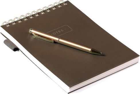 WORLD TRAVELER Eccolo Lined Top Spiral Notebook, Flexi-Cover Steno Pad with Pen Included (240 Perforated Pages), A5 Notepad Ideal for Note Taking in School, College or Work in Kuwait