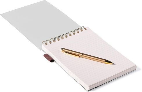 WORLD TRAVELER Eccolo Lined Top Spiral Notebook, Flexi-Cover Steno Pad with Pen Included (240 Perforated Pages), A5 Notepad Ideal for Note Taking in School, College or Work in Kuwait