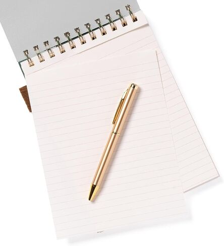WORLD TRAVELER Eccolo Lined Top Spiral Notebook, Flexi-Cover Steno Pad with Pen Included (240 Perforated Pages), A5 Notepad Ideal for Note Taking in School, College or Work in Kuwait