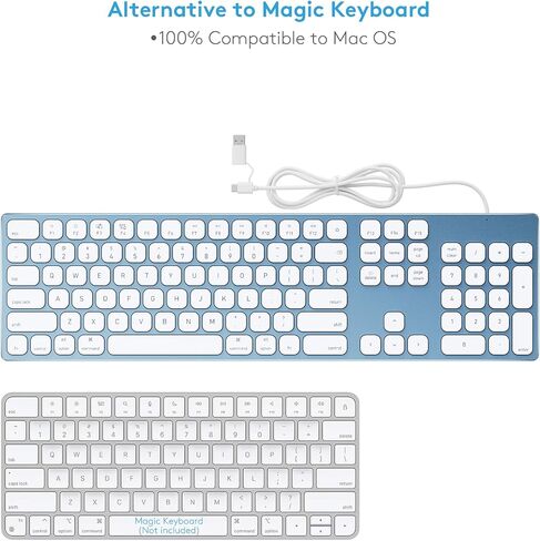 لوحة مفاتيح Yivandi اللاسلكية بتقنية البلوتوث لنظام التشغيل Apple Mac OS - تصميم QWERTY الأمريكي، كتابة دقيقة لمفاتيح المقص، بطارية قابلة لإعادة الشحن، وقت عمل طويل جدًا، متوافق مع iMac/MacBook Pro/Mac Mini أو iPad in Saudi Arabia