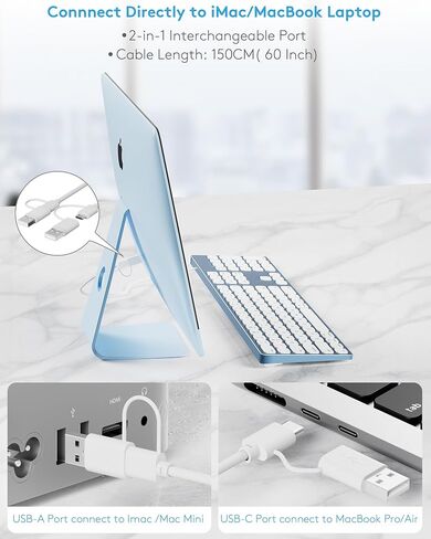لوحة مفاتيح Yivandi اللاسلكية بتقنية البلوتوث لنظام التشغيل Apple Mac OS - تصميم QWERTY الأمريكي، كتابة دقيقة لمفاتيح المقص، بطارية قابلة لإعادة الشحن، وقت عمل طويل جدًا، متوافق مع iMac/MacBook Pro/Mac Mini أو iPad in Saudi Arabia