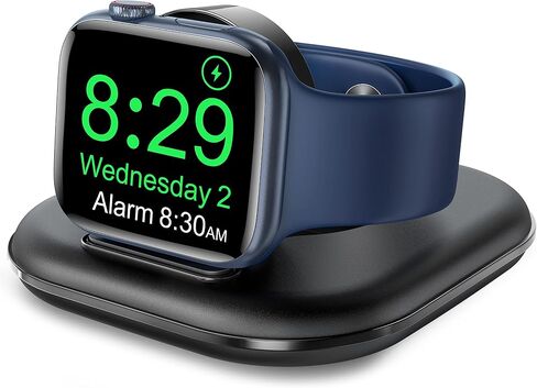 حامل شحن ساعة مطور لشاحن ساعة Apple - قاعدة شحن لاسلكية سريعة لساعة iWatch، متوافقة مع Apple Watch Series 2/3/4/5/6/7/8/9/10/Ultra 1 2، تصميم مغناطيسي لسهولة الاستخدام in Kuwait
